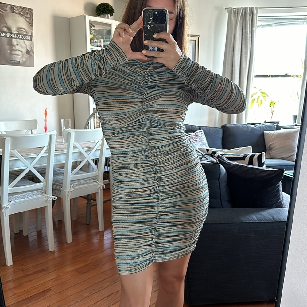Stone Goya dress striped metallic